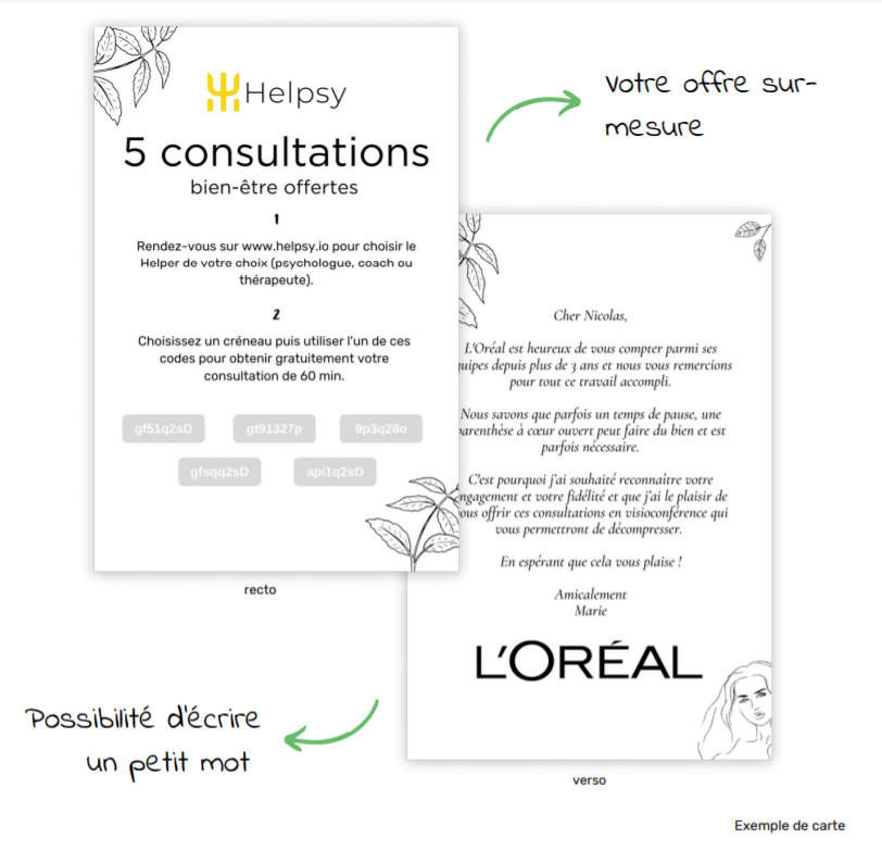 Solutions psychologiques pour entreprise Création de carte ersonnalisé pour la psychologie en entreprise
